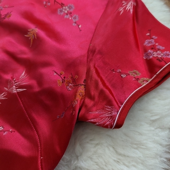 Vintage Chinese cheongsam dress Red women's Small - Picture 15 of 16